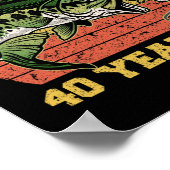 O'fishally 40 Years Old Fishing Birthday Theme Par Poster (Hoek)