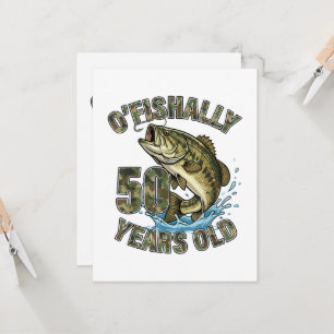 OFishally 50 Jaar Oude Visliefhebber 50ste Verjaar Kaart