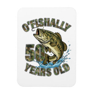 OFishally 50 Jaar Oude Visliefhebber 50ste Verjaar Magneet