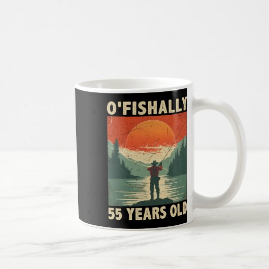 Ofishally 55 Years Old 1969 Fishing Fisherman 55th Koffiemok (Rechts)