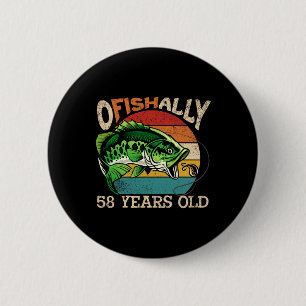 Ofishally 58 Jaar Oud Vissende Verjaardag Thema Pa Ronde Button 5,7 Cm