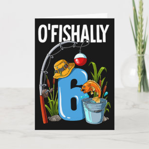 O'fishally 6 jaar oud 6de verjaardag vissen kaart