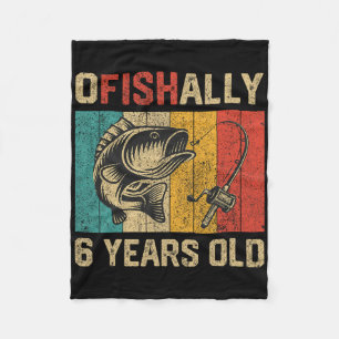 Ofishally 6 Jaar Oud Grappige Visvangst Verjaardag Fleece Deken