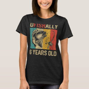 Ofishally 6 Jaar Oud Grappige Visvangst Verjaardag T-shirt