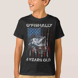 Ofishally 6 Jaar Oud Shirt 6de Verjaardag Vissen O