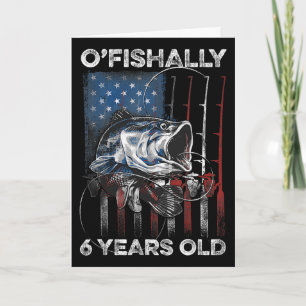 Ofishally 6 jaar oud shirt 6de verjaardag vissen o kaart