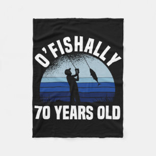 Ofishally 70 Jaar Oude Visser 70e Verjaardag Vis Fleece Deken