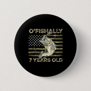 Ofishally 7 jaar oud shirt 7e verjaardag Us vlag F Ronde Button 5,7 Cm
