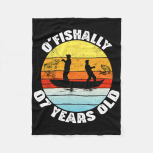 O'fishally 7 jaar vis verjaardag thema deel fleece deken