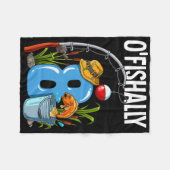 O'fishally 8 jaar oud 8e verjaardag vissen fleece deken (Voorkant (Horizontaal))