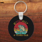 Ofishally 8 Jaar Oud Grappige Visvangst Verjaardag Sleutelhanger (Voorkant)