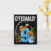 O'fishally 9 jaar oud 9e verjaardag Gevist Kaart (Gele Bloem)