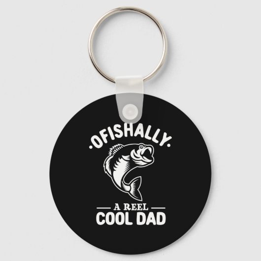Ofishally A Reel Cool Dad Funny Fishing Lover Sleutelhanger (Voorkant)