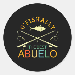 Ofishally De Beste Abuelo Vintage Vissen Opa Ronde Sticker