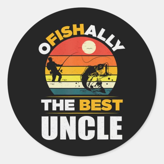 OFISHALLY De beste oom Vist oom Ronde Sticker (Voorkant)