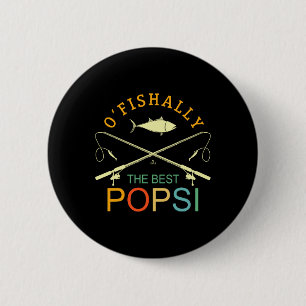 Ofishally De Beste Popsi Vintage Visser Opa Ronde Button 5,7 Cm