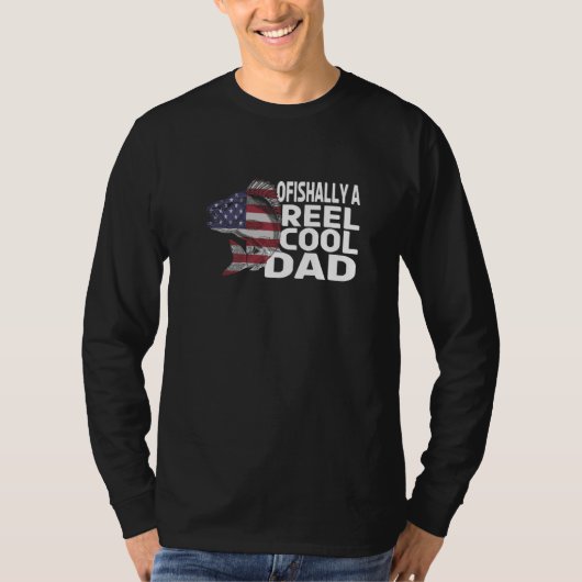 Ofishally een reel cool vader Vist papa vaders dag T-shirt (Voorkant)