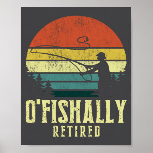 Ofishally Gepensioneerd Grappig Vissen Pensioen Poster