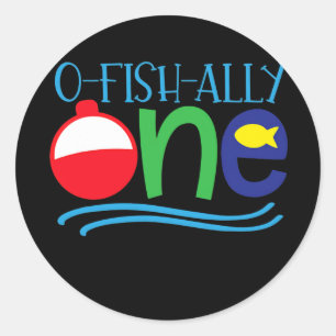 Ofishally ONE baby O fish ally ONE Ronde Sticker