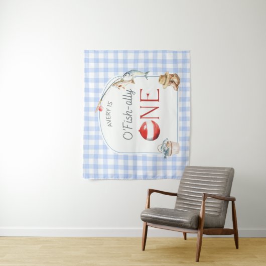 Ofishally One Birthday Personalized Banner  Wandkleed (In situ)