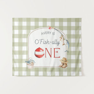 Ofishally One Birthday Personalized Banner Wandkleed