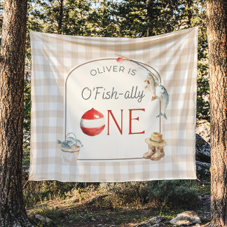 Ofishally One Birthday Personalized Banner Wandkleed