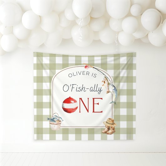 Ofishally One Birthday Personalized Banner  Wandkleed
