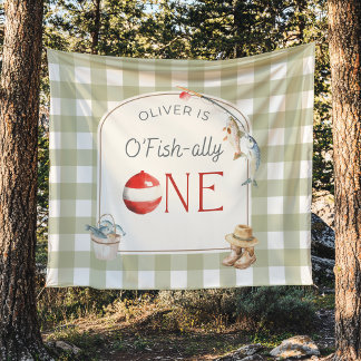 Ofishally One Birthday Personalized Banner Wandkleed