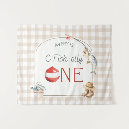 Ofishally One Birthday Personalized Banner Wandkleed (Voorkant (horizontaal))