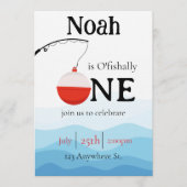 o'fishally one first birthday invitation kaart (Voorkant)