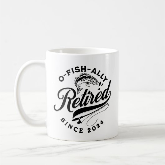 Ofishally Retired 2024 Funny Fishing Koffiemok (Links)