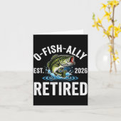 Ofishally Retired 2026 Funny Fishing Retirement Fi Kaart (Gele Bloem)
