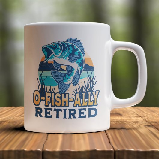 Ofishally Retired Funny Fishing Koffiemok