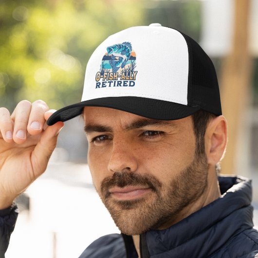 Ofishally Retired Funny Fishing Lovers Trucker Pet