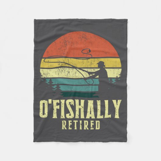 Ofishally Retired Funny Fishing Retirement  Fleece Deken (Voorkant)