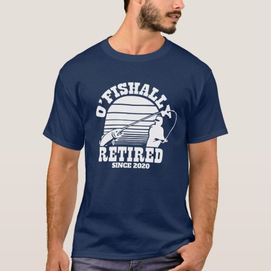 O'Fishally Rezat Vist Retirement Gift Navy T-shirt (Voorkant)