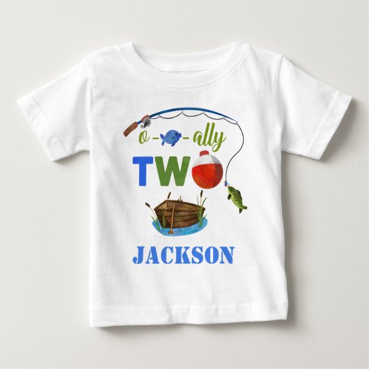 Ofishally TWO baby t-shirt Kleine visser shirt (Voorkant)