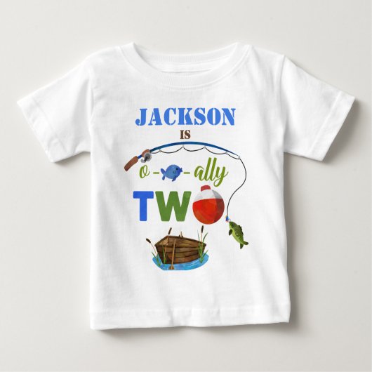 Ofishally TWO baby t-shirt Kleine visser shirt (Voorkant)