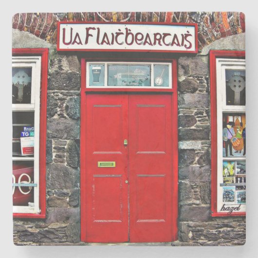 O'Flaherty's, Dingle, Ierland, Irish Pubs Onderzet Stenen Onderzetter (Voorkant)