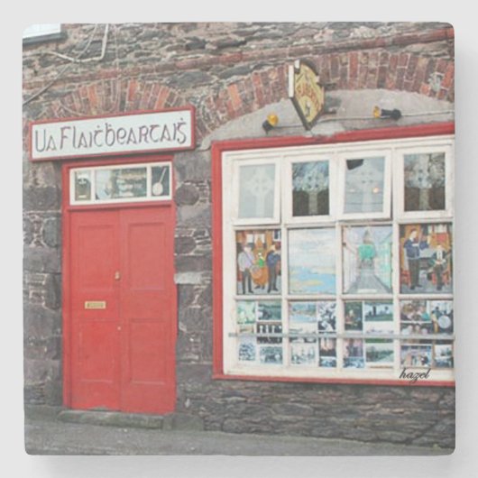 O'Flahertys Pub, Dingle, Irish Pub Onderzetter. Stenen Onderzetter (Voorkant)