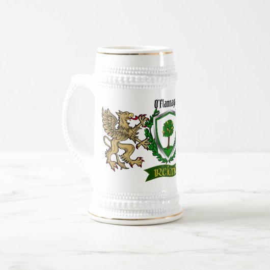 O'Flannagan/Flannagan Irish Shield Beer Stein Bierpul (Voorkant links)