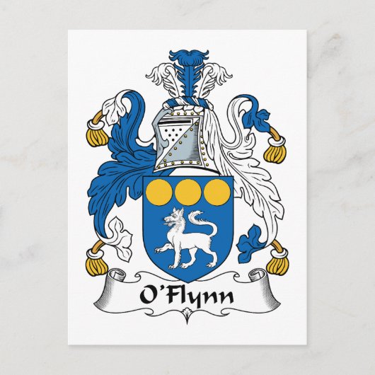 O'Flynn Family Crest Briefkaart (Voorkant)
