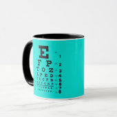 Oftalmologie Ooggkool, cyaan en zwart, gecombineer Mok (Voorkant links)