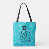 Oftalmologie Ooggrafie Retro Cat Eyes Blauw Tote Bag (Achterkant)