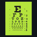 Oftalmologie Ooggrafiek Novelty Optometry Pop Art Imitatie Canvas Print<br><div class="desc">Het Snellen-diagram,  ontwikkeld in 1862 om de gezichtsscherpte te meten,  is genoemd naar Herman Snellen,  de Nederlandse oogarts. Aanpassen met een andere achtergrondkleur van uw keuze; Voeg een naam of een andere tekst toe voor een persoonlijke aanraking zonder extra kosten,  met de makkelijk te gebruiken Zazzle-bewerkingstools!</div>