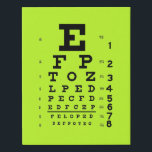 Oftalmologie Ooggrafiek Novelty Optometry Pop Art Imitatie Canvas Print<br><div class="desc">Het Snellen-diagram,  ontwikkeld in 1862 om de gezichtsscherpte te meten,  is genoemd naar Herman Snellen,  de Nederlandse oogarts. Aanpassen met een andere achtergrondkleur van uw keuze; Voeg een naam of een andere tekst toe voor een persoonlijke aanraking zonder extra kosten,  met de makkelijk te gebruiken Zazzle-bewerkingstools!</div>