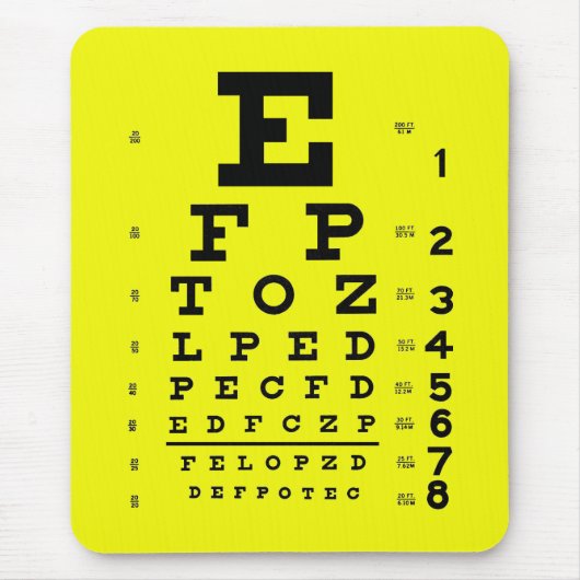 Oftalmologie Optometrie Medisch oog Graag Geel Muismat (Voorkant)