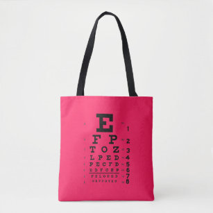 Oftalmologie Pop Art: Retro Style Eye Chart Roze Tote Bag