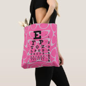 Oftalmologie Retro Oye Grafiek Kat Oyes Roze Tote Bag (Dichtbij)