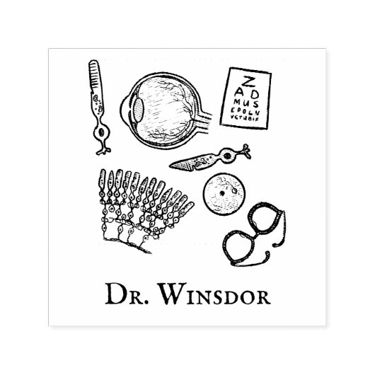 Oftalmologie Schetsen Zelfinktende Stempel (Design)